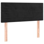 vidaXL Pat cu arcuri, saltea și LED, negru, 90x200 cm, catifea vidaXL Pat cu arcuri, saltea și LED, negru, 90x200 cm, catifea