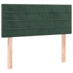 vidaXL Pat cu arcuri, saltea și LED, verde închis, 100x200 cm, catifea