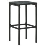 vidaXL Scaune de bar cu perne, 4 buc., negru, poliratan vidaXL Scaune de bar cu perne, 4 buc., negru, poliratan