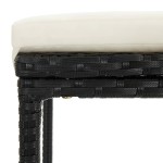 vidaXL Scaune de bar cu perne, 4 buc., negru, poliratan vidaXL Scaune de bar cu perne, 4 buc., negru, poliratan