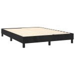 vidaXL Pat cu arcuri, saltea și LED, negru, 140x190 cm, catifea