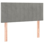 vidaXL Pat cu arcuri, saltea și LED, gri deschis, 90x190 cm, catifea