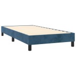 vidaXL Pat cu arcuri, saltea și LED, bleumarin, 90x200 cm, catifea
