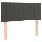 vidaXL Pat cu arcuri, saltea și LED, gri închis, 100x200 cm, catifea