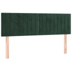 vidaXL Pat cu arcuri, saltea și LED, verde închis, 140x200 cm, catifea vidaXL Pat cu arcuri, saltea și LED, verde închis, 140x200 cm, catifea