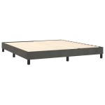 vidaXL Pat cu arcuri, saltea și LED, gri închis, 180x200 cm, catifea