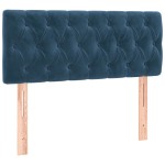 vidaXL Pat cu arcuri, saltea și LED, bleumarin, 90x190 cm, catifea