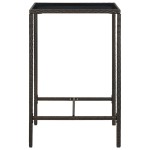 vidaXL Masă de bar de grădină, maro, 70x70x110 cm, poliratan și sticlă vidaXL Masă de bar de grădină, maro, 70x70x110 cm, poliratan și sticlă