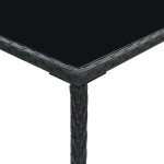 vidaXL Masă de bar de grădină, negru, 70x70x110cm, poliratan și sticlă vidaXL Masă de bar de grădină, negru, 70x70x110cm, poliratan și sticlă