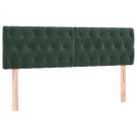 vidaXL Pat cu arcuri, saltea și LED, verde închis, 140x190 cm, catifea vidaXL Pat cu arcuri, saltea și LED, verde închis, 140x190 cm, catifea
