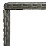 vidaXL Masă de bar de grădină, gri, 70x70x110 cm, poliratan și sticlă vidaXL Masă de bar de grădină, gri, 70x70x110 cm, poliratan și sticlă