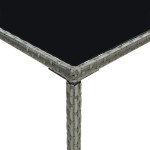 vidaXL Masă de bar de grădină, gri, 70x70x110 cm, poliratan și sticlă vidaXL Masă de bar de grădină, gri, 70x70x110 cm, poliratan și sticlă