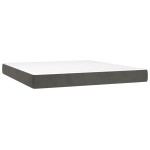vidaXL Pat cu arcuri, saltea și LED, gri închis, 160x200 cm, catifea vidaXL Pat cu arcuri, saltea și LED, gri închis, 160x200 cm, catifea