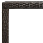 vidaXL Masă de bar de grădină, maro, 130x60x110cm, poliratan și sticlă vidaXL Masă de bar de grădină, maro, 130x60x110cm, poliratan și sticlă