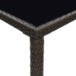 vidaXL Masă de bar de grădină, maro, 130x60x110cm, poliratan și sticlă vidaXL Masă de bar de grădină, maro, 130x60x110cm, poliratan și sticlă