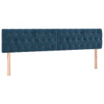 vidaXL Pat cu arcuri, saltea și LED, bleumarin, 180x200 cm, catifea