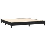 vidaXL Pat cu arcuri, saltea și LED, negru, 200x200 cm, catifea