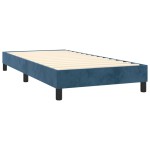 vidaXL Pat cu arcuri, saltea și LED, bleumarin, 90x190 cm, catifea