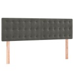 vidaXL Pat cu arcuri, saltea și LED, gri închis, 140x190 cm, catifea