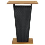 vidaXL Masă de bar, negru, 80x80x110 cm, poliratan/lemn masiv acacia vidaXL Masă de bar, negru, 80x80x110 cm, poliratan/lemn masiv acacia