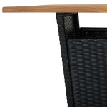 vidaXL Masă de bar, negru, 80x80x110 cm, poliratan/lemn masiv acacia vidaXL Masă de bar, negru, 80x80x110 cm, poliratan/lemn masiv acacia