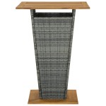 vidaXL Masă de bar, gri, 80x80x110 cm, poliratan/lemn masiv acacia vidaXL Masă de bar, gri, 80x80x110 cm, poliratan/lemn masiv acacia