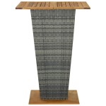 vidaXL Masă de bar, gri, 80x80x110 cm, poliratan/lemn masiv acacia vidaXL Masă de bar, gri, 80x80x110 cm, poliratan/lemn masiv acacia