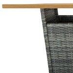 vidaXL Masă de bar, gri, 80x80x110 cm, poliratan/lemn masiv acacia vidaXL Masă de bar, gri, 80x80x110 cm, poliratan/lemn masiv acacia