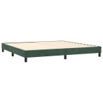 vidaXL Pat cu arcuri, saltea și LED, verde închis, 200x200 cm, catifea