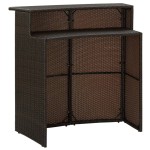 vidaXL Masă de bar de grădină, maro, 120x55x110 cm, poliratan