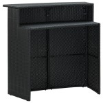 vidaXL Masă de bar de grădină, negru, 120x55x110 cm, poliratan vidaXL Masă de bar de grădină, negru, 120x55x110 cm, poliratan