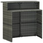 vidaXL Masă de bar de grădină, gri, 120x55x110 cm, poliratan vidaXL Masă de bar de grădină, gri, 120x55x110 cm, poliratan