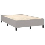 vidaXL Pat cu arcuri, saltea și LED, gri deschis, 120x200 cm, textil