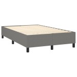 vidaXL Pat cu arcuri, saltea și LED, gri închis, 120x200 cm, textil