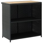 vidaXL Set mobilier de bar, 3 piese, negru, poliratan vidaXL Set mobilier de bar, 3 piese, negru, poliratan
