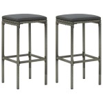 vidaXL Set de bar, 3 piese, gri, poliratan vidaXL Set de bar, 3 piese, gri, poliratan