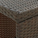 vidaXL Masă de bar cu raft depozitare, maro, 120x60x110 cm, poliratan