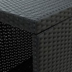 vidaXL Masă de bar cu raft depozitare, negru, 120x60x110 cm, poliratan vidaXL Masă de bar cu raft depozitare, negru, 120x60x110 cm, poliratan