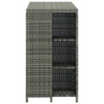 vidaXL Masă de bar cu raft de depozitare, gri 120x60x110 cm, poliratan vidaXL Masă de bar cu raft de depozitare, gri 120x60x110 cm, poliratan