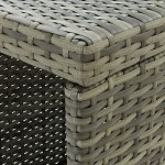 vidaXL Masă de bar cu raft de depozitare, gri 120x60x110 cm, poliratan vidaXL Masă de bar cu raft de depozitare, gri 120x60x110 cm, poliratan
