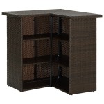 vidaXL Masă de bar colțar, maro, 100 x 50 x 105 cm, poliratan vidaXL Masă de bar colțar, maro, 100 x 50 x 105 cm, poliratan