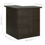 vidaXL Masă de bar colțar, maro, 100 x 50 x 105 cm, poliratan vidaXL Masă de bar colțar, maro, 100 x 50 x 105 cm, poliratan