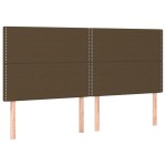 vidaXL Pat cu arcuri, saltea și LED, maro închis, 160x200 cm, textil vidaXL Pat cu arcuri, saltea și LED, maro închis, 160x200 cm, textil