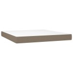 vidaXL Pat cu arcuri, saltea și LED, gri taupe, 180x200 cm, textil
