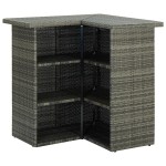 vidaXL Masă de bar colțar, gri, 100 x 50 x 105 cm, poliratan vidaXL Masă de bar colțar, gri, 100 x 50 x 105 cm, poliratan
