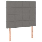 vidaXL Pat cu arcuri, saltea și LED, gri închis, 80x200 cm, textil