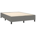 vidaXL Pat cu arcuri, saltea și LED, gri închis, 140x200 cm, textil vidaXL Pat cu arcuri, saltea și LED, gri închis, 140x200 cm, textil