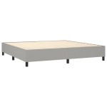 vidaXL Pat cu arcuri, saltea și LED, gri deschis, 200x200 cm, textil