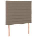 vidaXL Pat cu arcuri, saltea și LED, gri taupe, 90x190 cm, textil