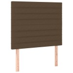 vidaXL Pat cu arcuri, saltea și LED, maro închis, 90x200 cm, textil